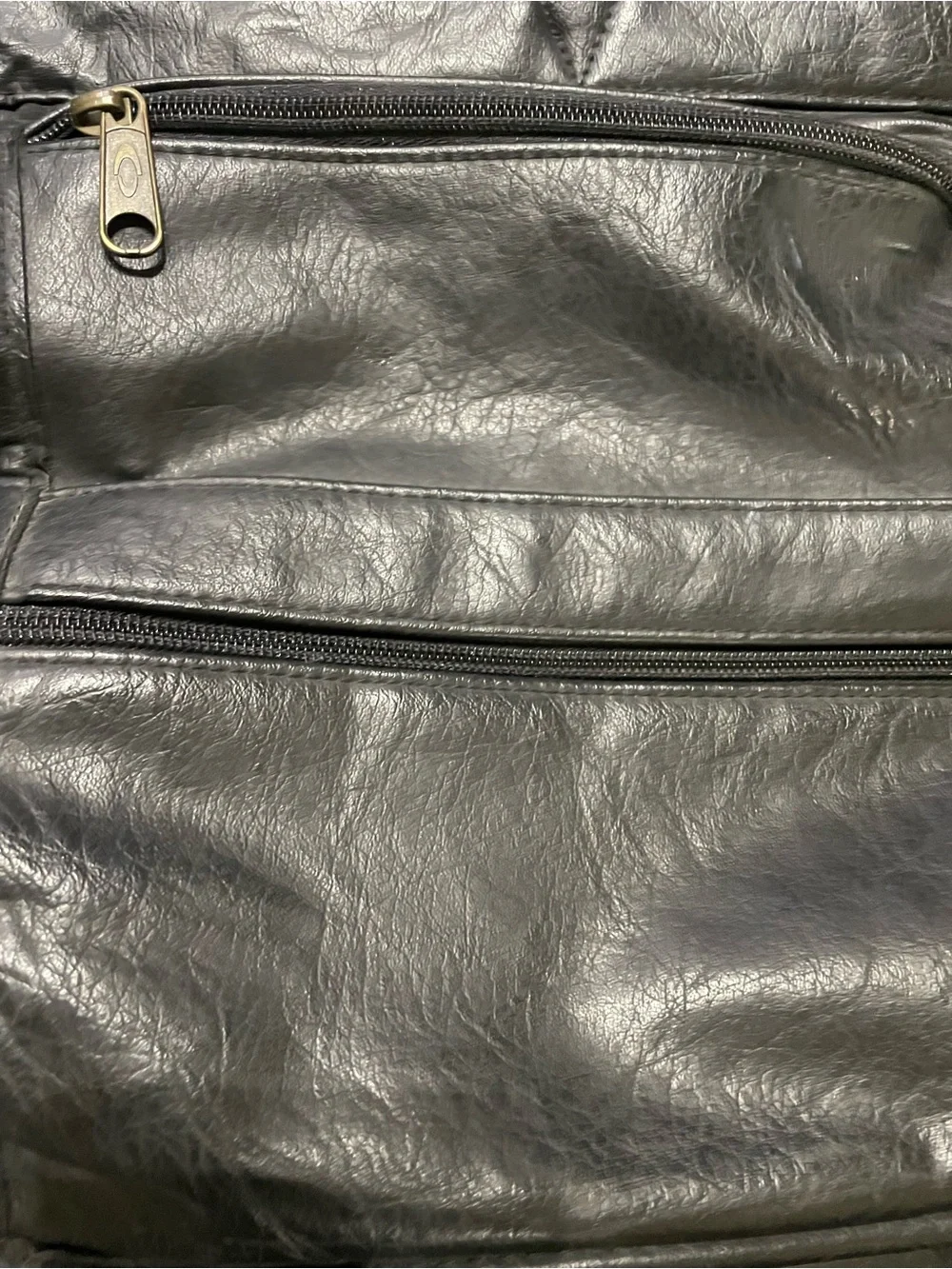 Vintage Black Leather Travel Messenger CarryOn Bag laptop computer luggage